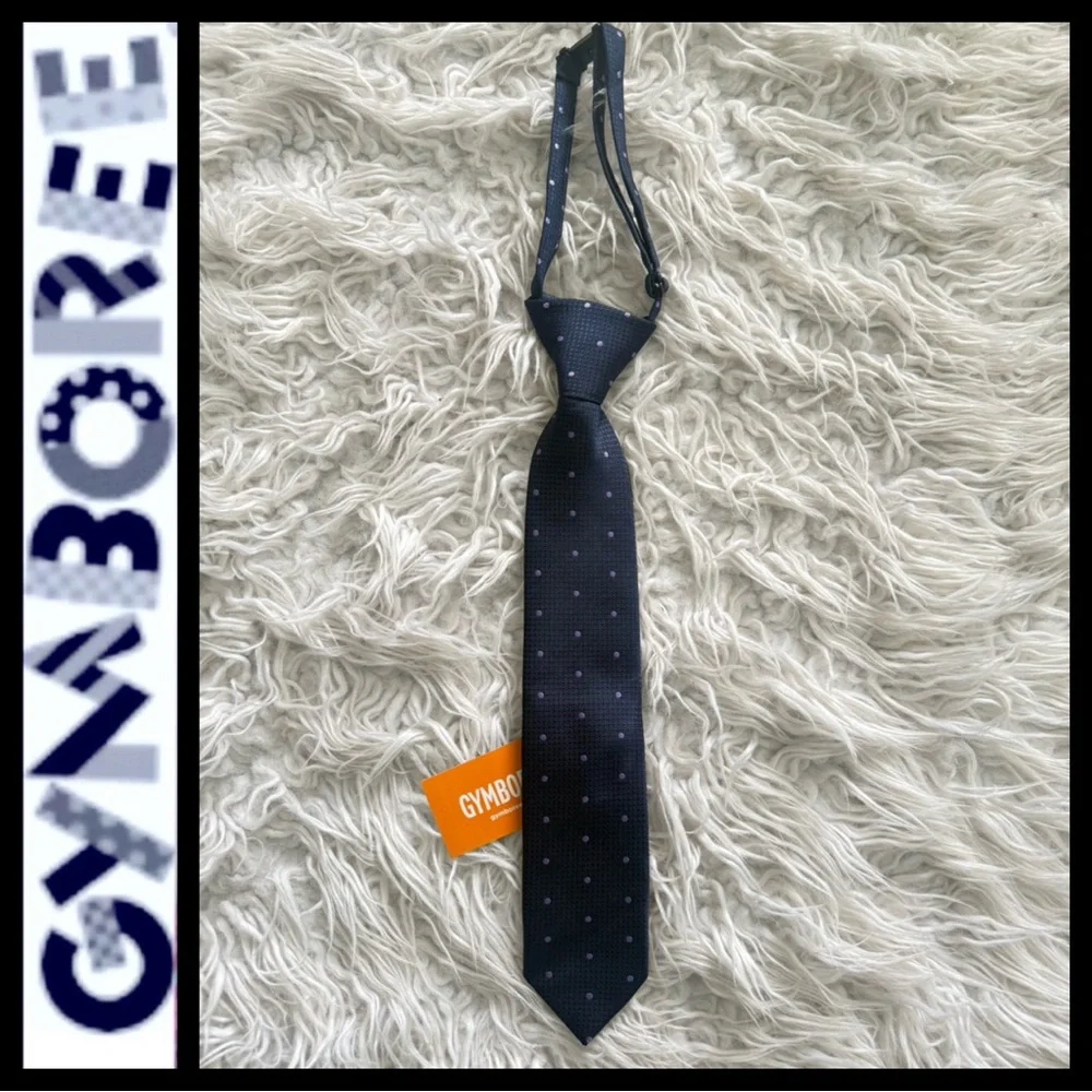 NWT Boy’s Gymboree Navy and Purple Polka Dot Tie